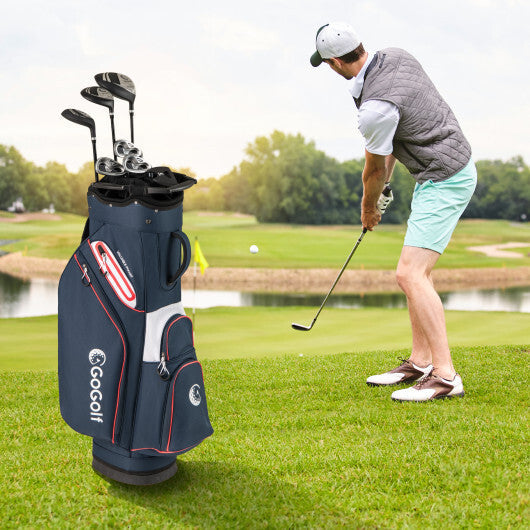 Golf Cart Bag Lightweight Portable Golf Club Organizer Bag-Gray W2B