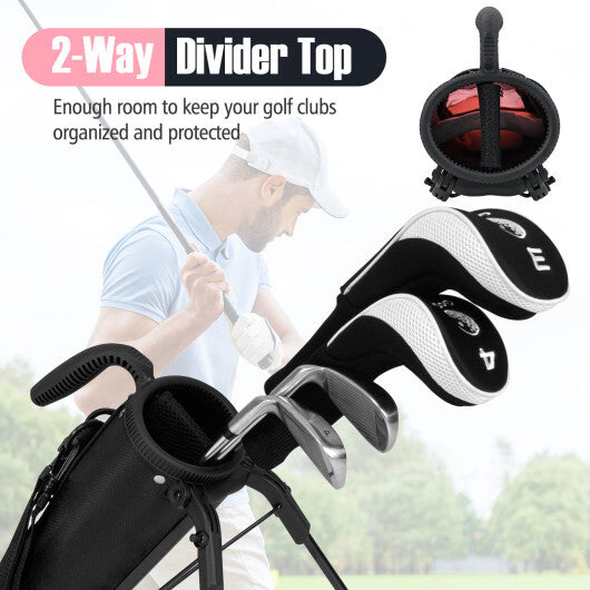 Golf Stand Bag Lightweight Golf Bag for The Driving Range-White W2B
