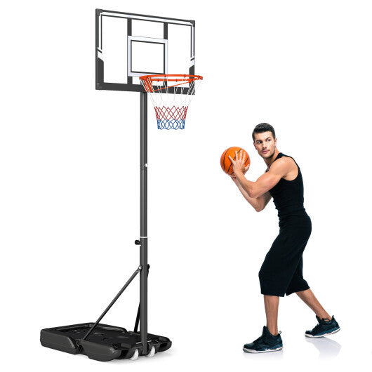 3.3-10 Feet Portable Basketball Hoop Adjustable with Base and Wheels W2B