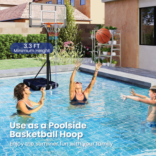 3.3-10 Feet Portable Basketball Hoop Adjustable with Base and Wheels W2B