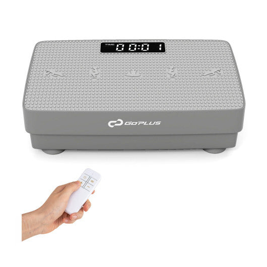 Vibration Plate Exercise Machine with Gravity Sensor and Remote Control for Home Gym-Gray