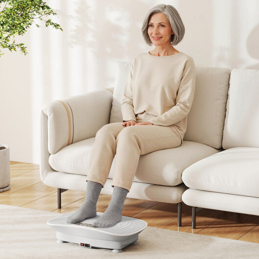 Vibration Plate Exercise Machine for Lymphatic Drainage and Weight Loss with 10 Speed Intensities-Gray - Color: Gray W2B