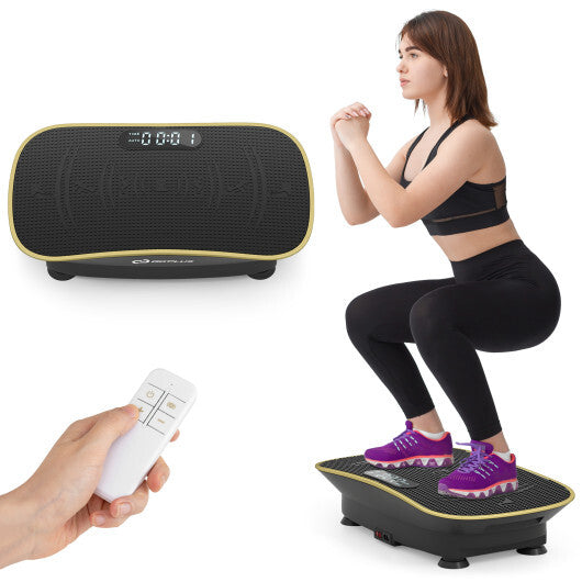 Vibration Plate Exercise Machine for Lymphatic Drainage and Weight Loss with 10 Speed Intensities-Black W2B