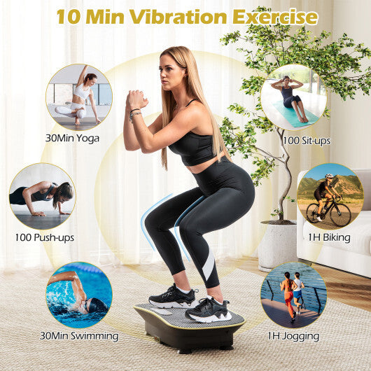 Vibration Plate Exercise Machine for Lymphatic Drainage and Weight Loss with 10 Speed Intensities-Black W2B