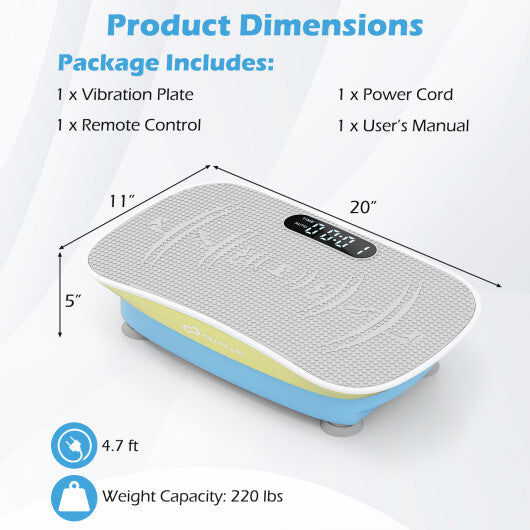 Vibration Plate Exercise Machine for Lymphatic Drainage and Weight Loss with 10 Speed Intensities-Black W2B