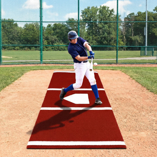 Softball Pitching Mat 10 x 3 Feet Softball Training Aid-Red W2B