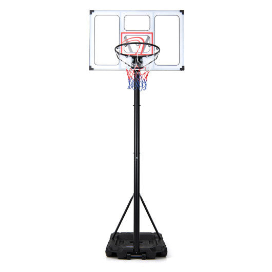 4.1-10 Feet Portable Basketball Hoop 18-Level Adjustable with Heavy Duty Fillable Base W2B