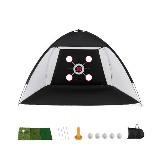 10.3 x 6.5 Feet Golf Practice Net with Foldable Tri-Turf Mat W2B
