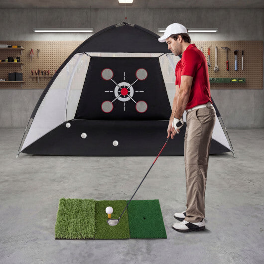 10.3 x 6.5 Feet Golf Practice Net with Foldable Tri-Turf Mat W2B