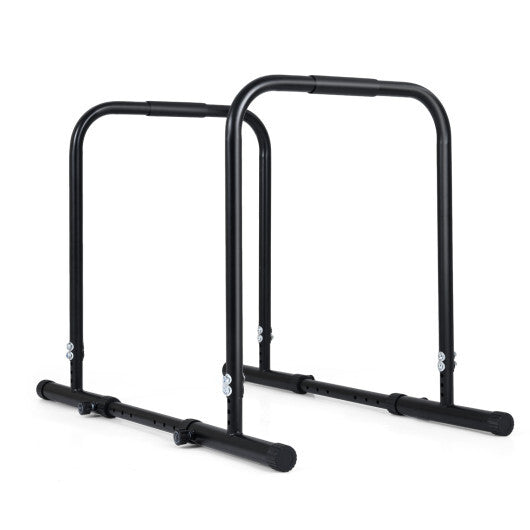 Adjustable Dip Bar Station with 660 LBS Capacity for Home Gym-Black W2B