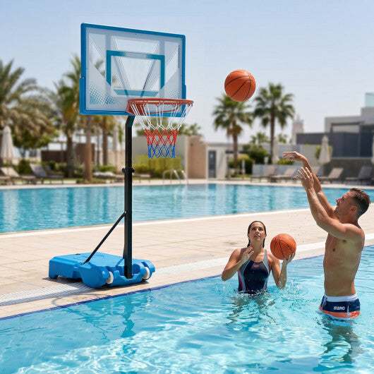 Pool Basketball Hoop with 3-Level Adjustable Height and Weighted Base W2B