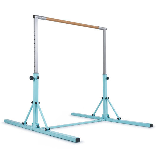 Foldable Gymnastics Bar for Kids with 3-Level Adjustable Heights-Green W2B