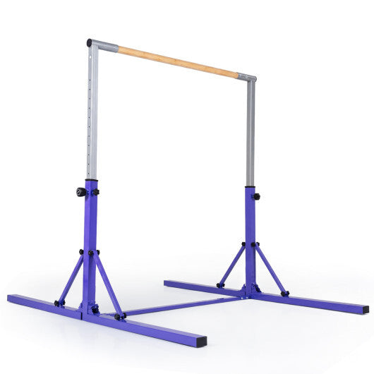 Foldable Gymnastics Bar for Kids with 3-Level Adjustable Heights-Green W2B