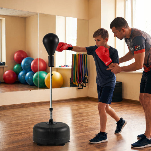 54.5"-62" Height Adjustable FPunching Bag with Stand for Teens and Adults-Red W2B