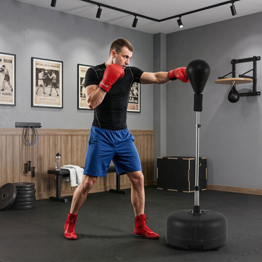 54.5"-62" Height Adjustable FPunching Bag with Stand for Teens and Adults-Red W2B