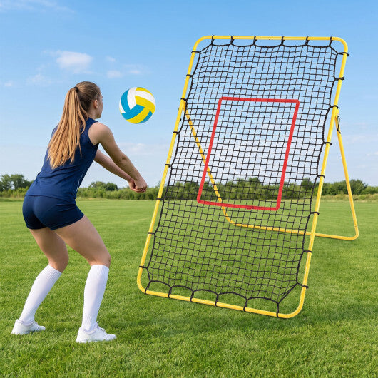 Volleyball Rebounder Net with 4 Adjustable Angles for Bumping and Spiking W2B