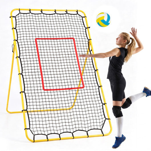 Volleyball Rebounder Net with 4 Adjustable Angles for Bumping and Spiking W2B