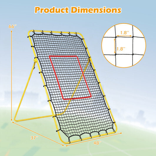 Volleyball Rebounder Net with 4 Adjustable Angles for Bumping and Spiking W2B