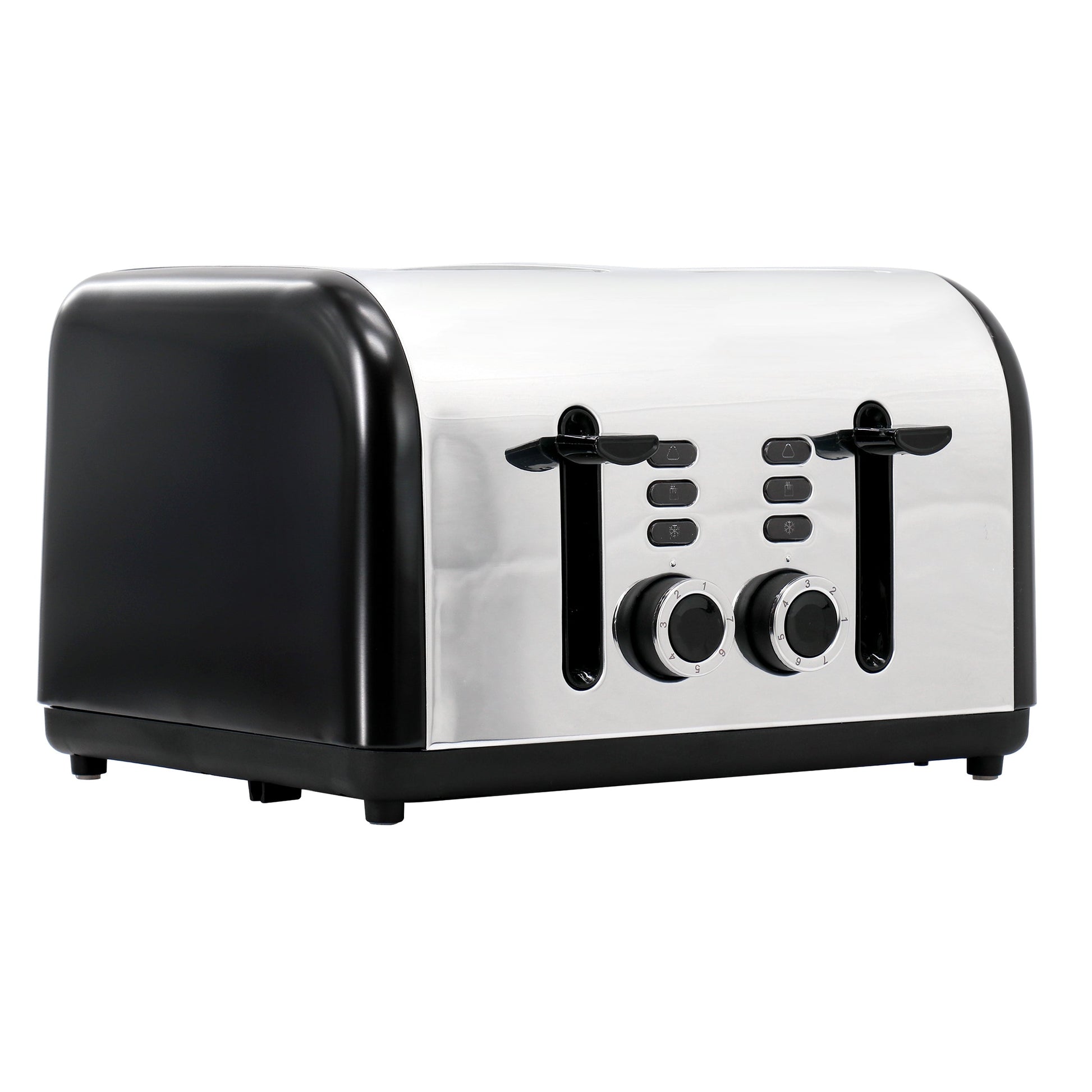 Redmond 4-Slice Wide Slot 1400W Stainless Steel Toaster in Black W2B