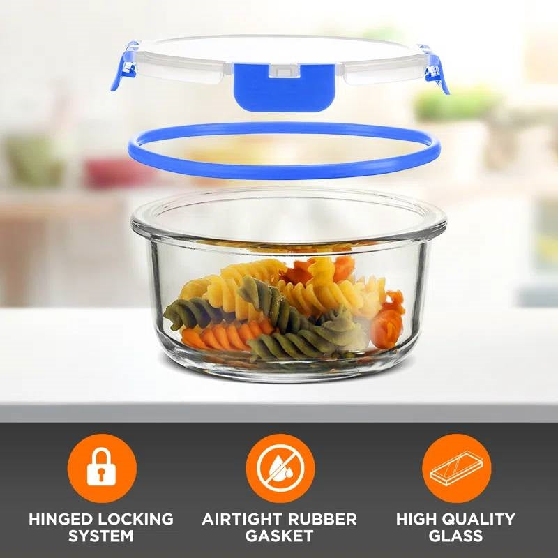 24-Piece Glass Food Storage Container Bakeware Set with Snap Locking Lids FastFurnishings