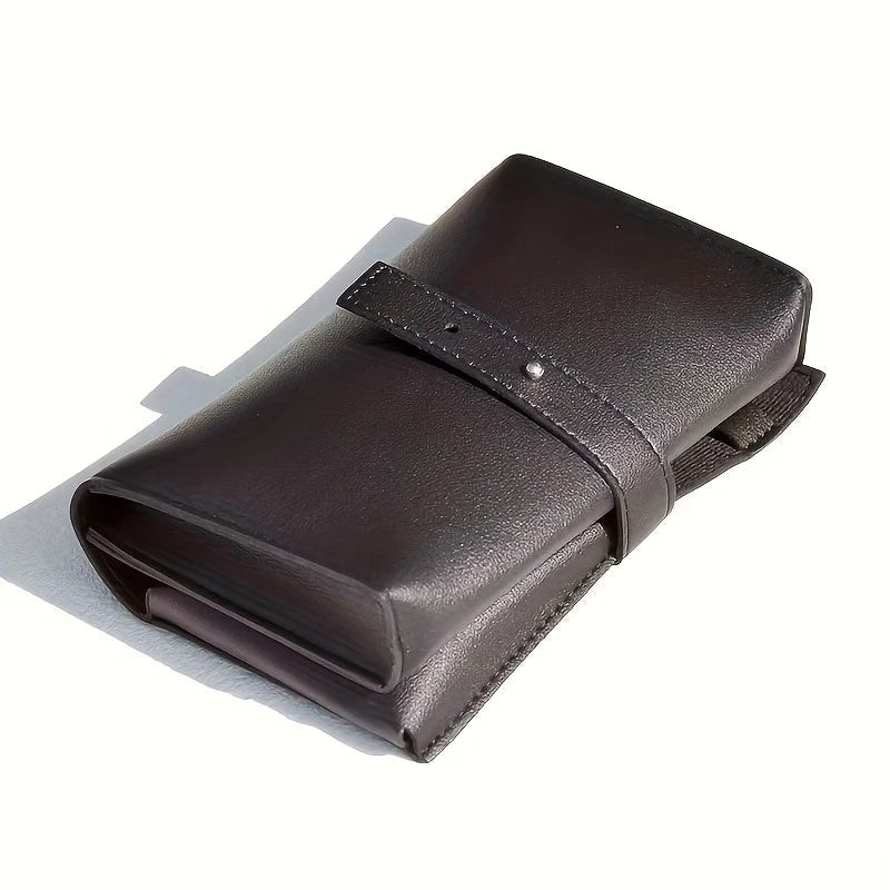 1pc PU Leather Multi-Compartment Organizer-Portable Tech School Accessories Case for Cables,Chargers,Pens-Durable Travel Storage Pi-Mart