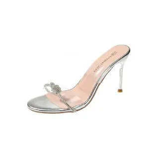 Women Sandals Sexy Crystal Gladiator Sandals Ankle Strap High Heels Hollow Out Party Shoes Closed Toe Stiletto Ladies Pumps LadyShow.Store