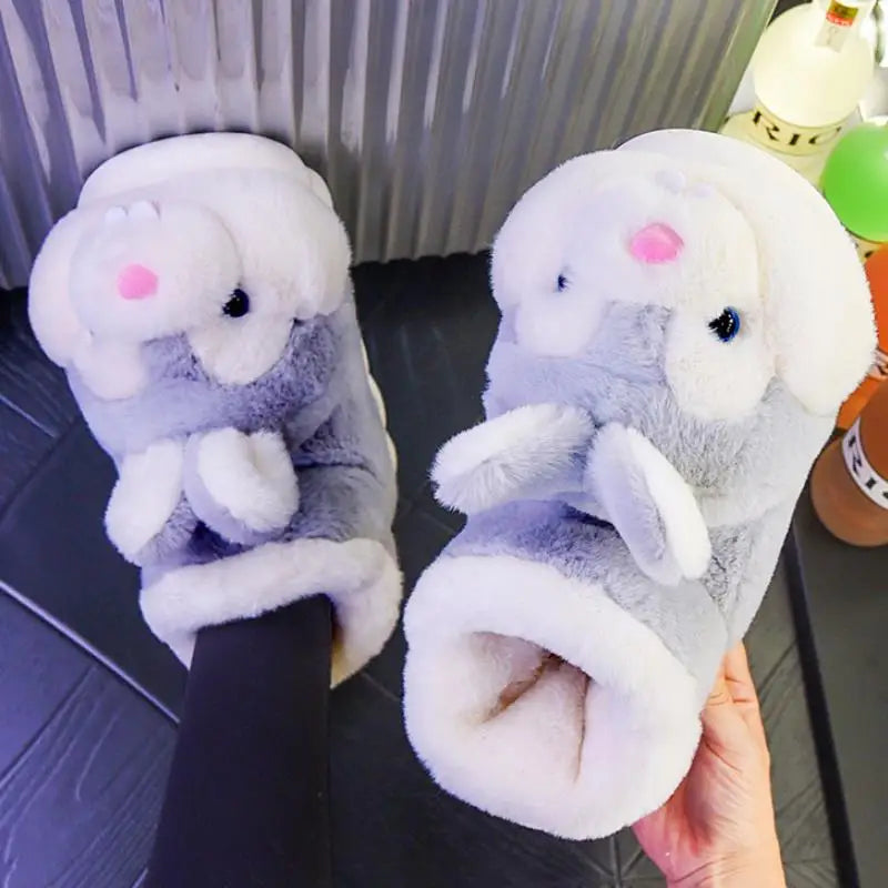 2025 Women's Winter Warm Shoes Plush Lining Indoor Slippers Couples Platform Heel High Top Snow Boots Female Male Home Slipper LadyShow.Store