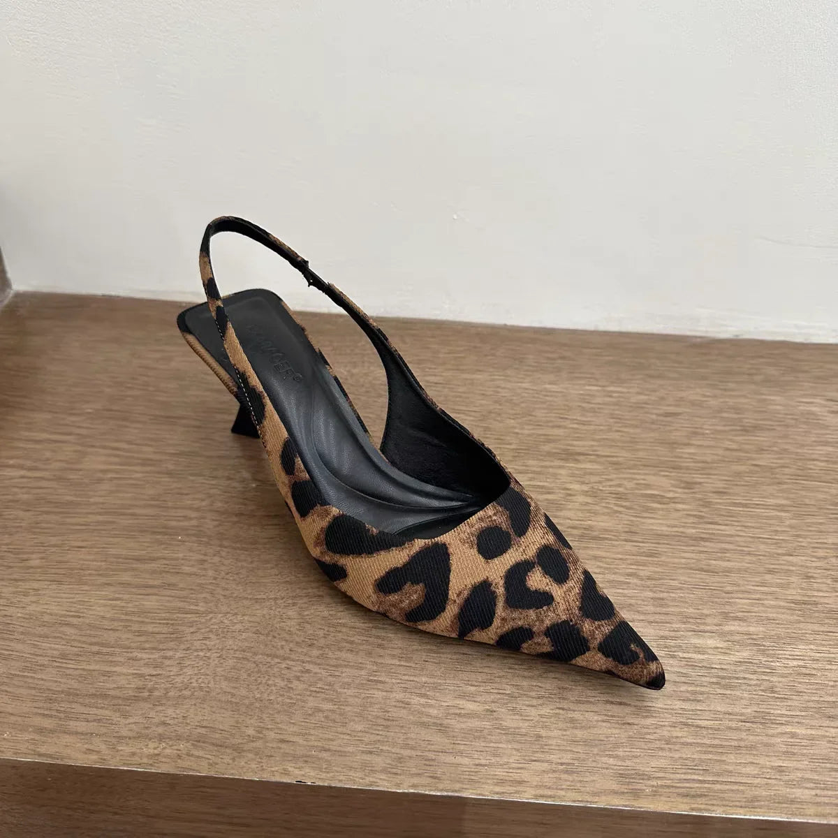 Summer Slip On Leopard Women Sandals Shoes Fashion Pointed Toe High Heel Stripper Party Ladies Sandalias Shoes LadyShow.Store