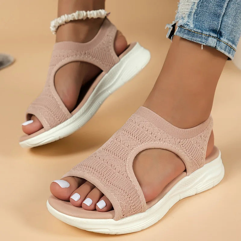 Women Summer Shoes 2024 New Mesh Fish Platform Sandals Women's Open Toe Wedge Sandals Ladies Light Casual Shoes Zapatillas Muje LadyShow.Store
