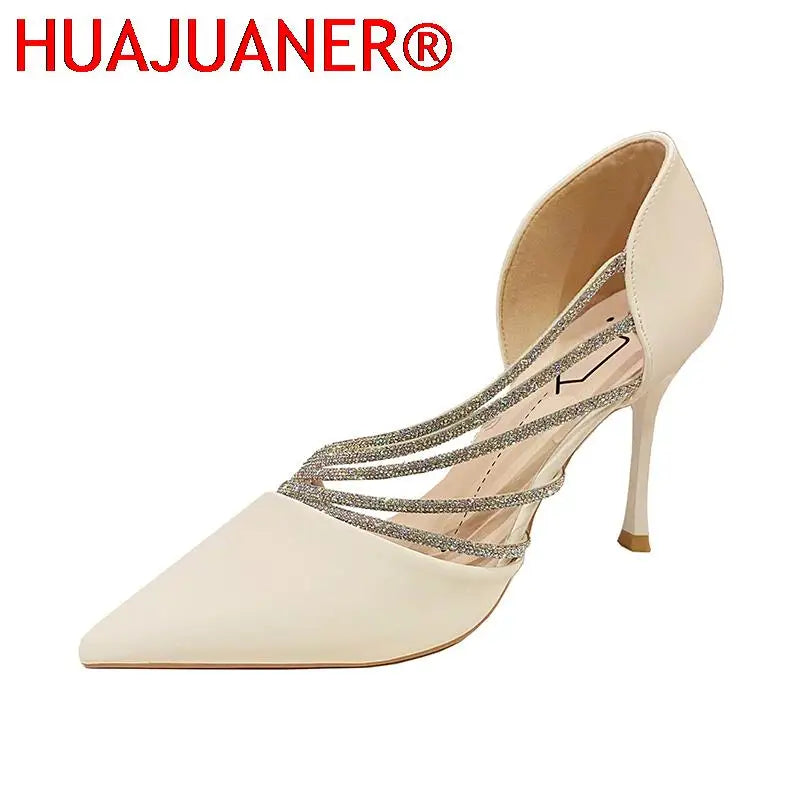 2026 Spring Luxury Women Rhineston Stiletto High Heels Pumps Scarpins Designer Lady Black Heels Wedding Party Bridal Prom Shoes Pi-Mart