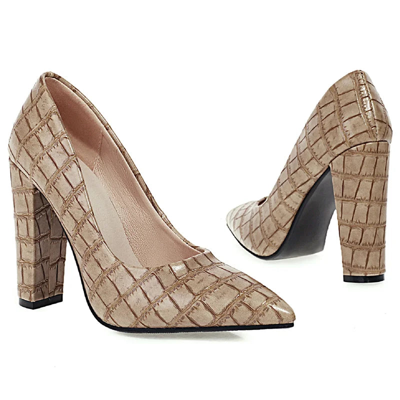 Fashion High Heels Shoes Women Large Size Sexy Animal Print Block Heels Pumps Women Party Office Shoes Dress Pumps Female Pi-Mart
