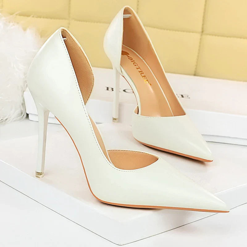BIGTREE Shoes Black Women Pumps Quality Leather Women Shoes High Heels Fashion Wedding Shoes Stiletto Luxurious Elegant Pumps Pi-Mart