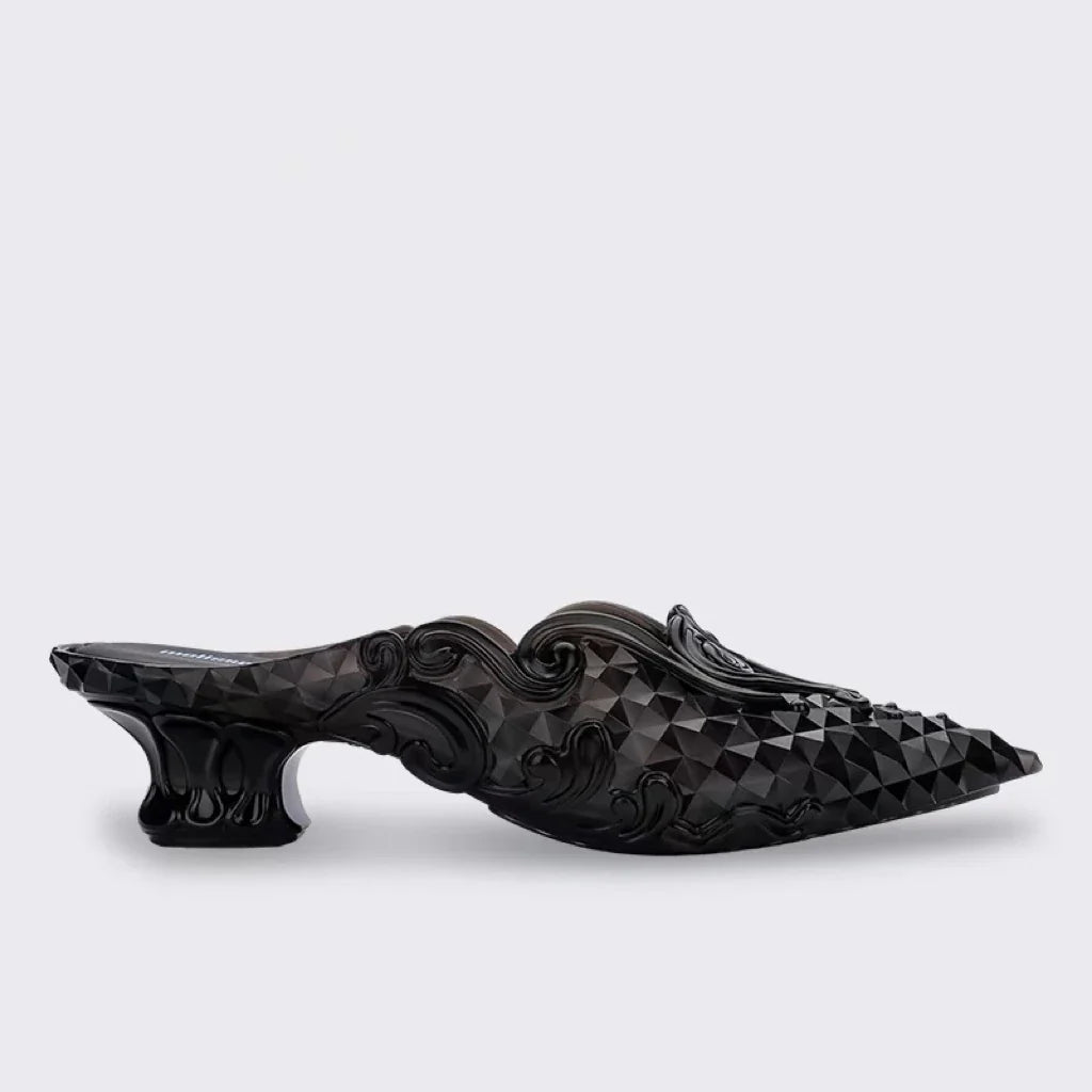 Women Sandals 2025 Spring Melissa Woman Slingback Shoes Fashion Ladies High Heels Elegant Med Heel Pointed Toe Slip on Sandal LadyShow.Store