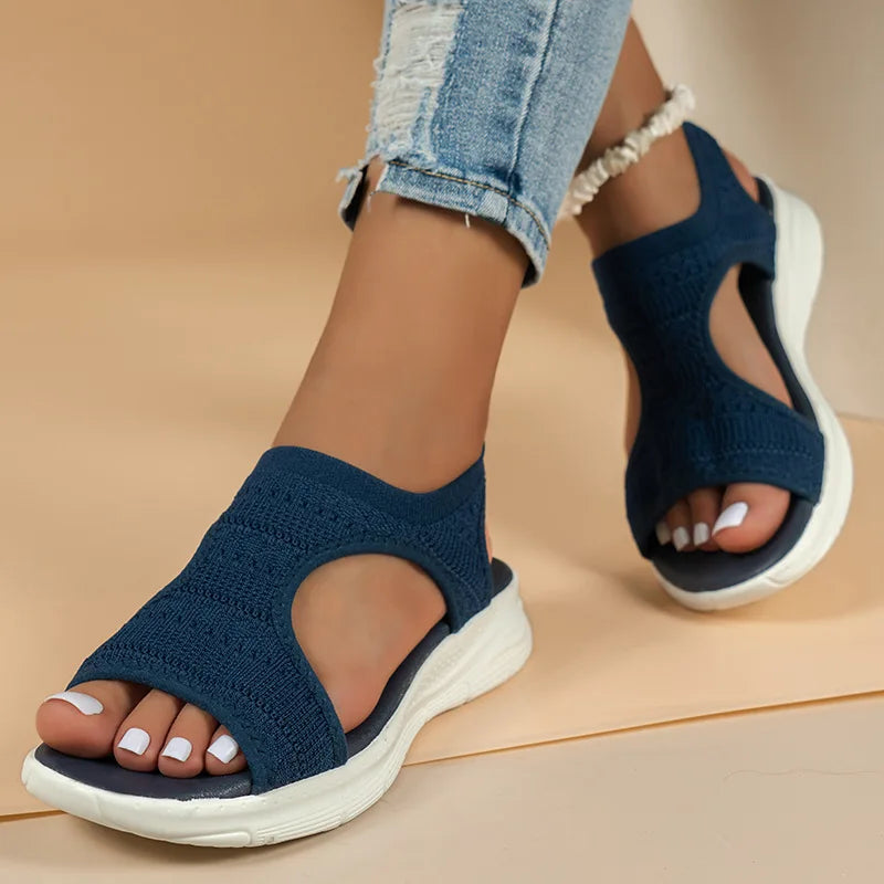 Women Summer Shoes 2024 New Mesh Fish Platform Sandals Women's Open Toe Wedge Sandals Ladies Light Casual Shoes Zapatillas Muje LadyShow.Store