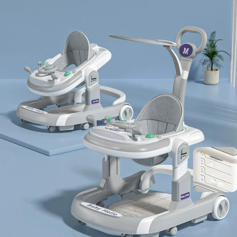 5 in 1 Baby Infant Walker Anti-Rollover Walker with Learning Toy for Infants anti-rollover Multifunctional Without Battery Pi-Mart