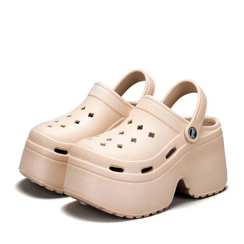 Women's Wedges Heel Sandals Summer 2026 Closed Toe Chunky Platform Sandalias Mujer Hollow Out Thick Sole Non-slip Slides Ladies LadyShow.Store