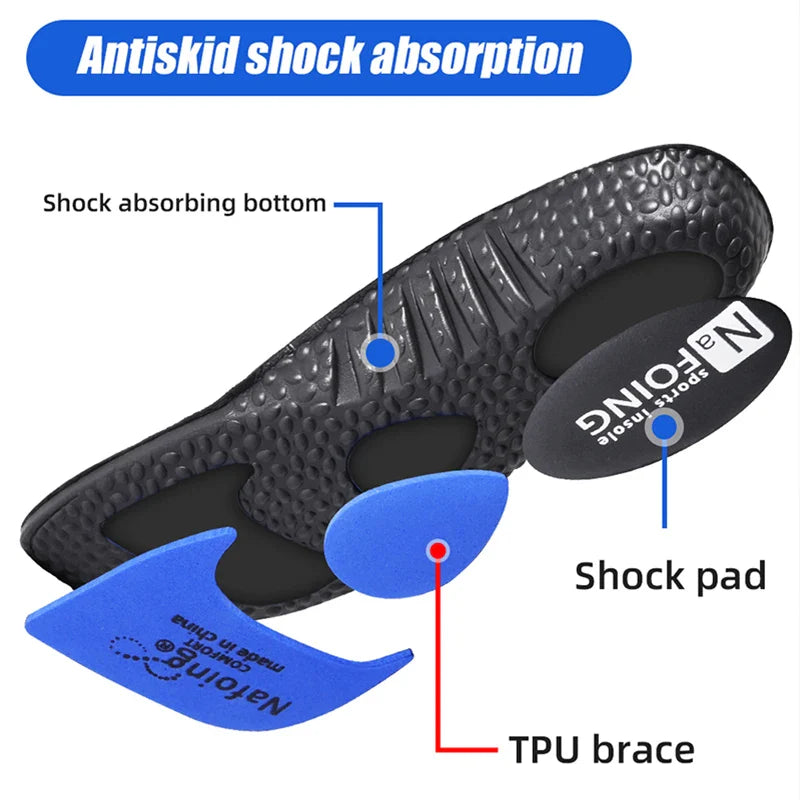 1 Pair Sports Insoles Elastic Running Insole For Shoes Arch Support Insole Absorption Deodorant Breathable Insoles LadyShow.Store