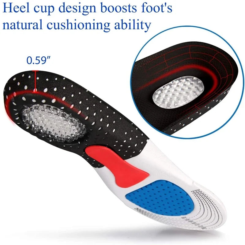 1Pair Orthopedic Insoles Memory Foam Cushion Gel Insole Silicone Arch Support Pads Sport Shoe Pad Soft Running Insert LadyShow.Store