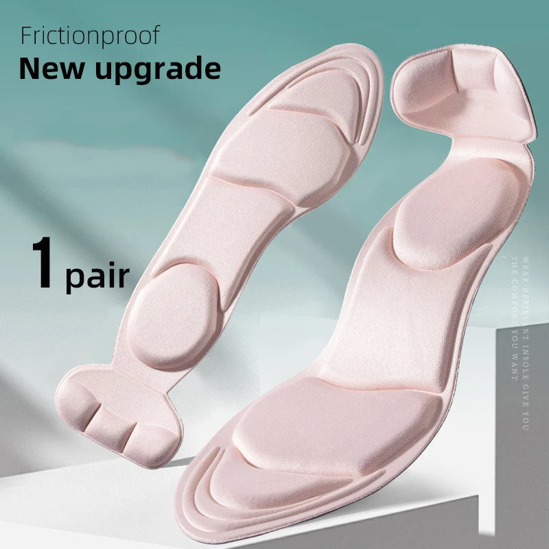 Memory Foam Insoles Women High-heel Shoes Insoles Anti-slip Cutable Insole Comfort Breathable Heel Protection Massage Shoe Pads LadyShow.Store