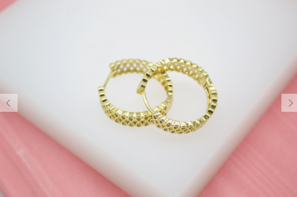 18K Gold Filled Designed Infinite Zirconia Huggies Earring MIA Jewelry