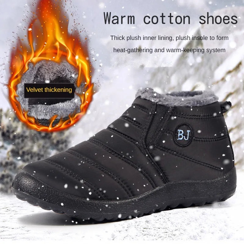 Snow Women Boots Fashion Unisex Shoes Slip On Platform Shoes For Women Ankle Boots Waterproof Plush Winter Shoes Botas Mujer LadyShow.Store