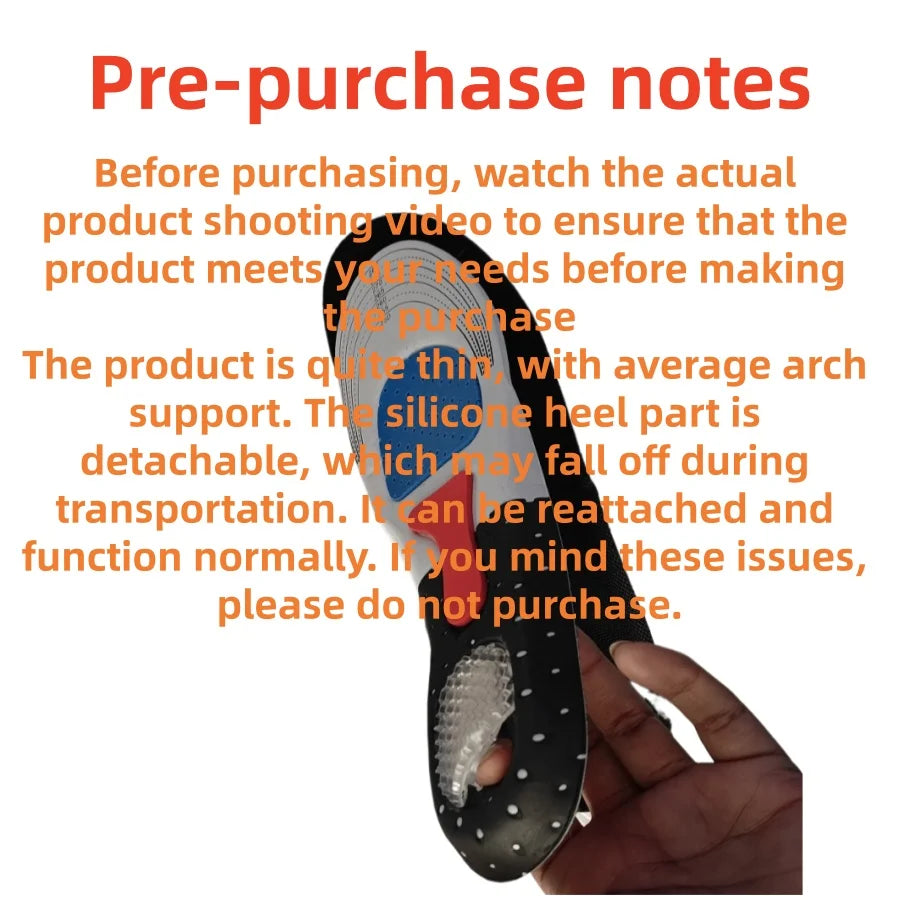 1Pair Orthopedic Insoles Memory Foam Cushion Gel Insole Silicone Arch Support Pads Sport Shoe Pad Soft Running Insert LadyShow.Store