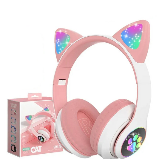 NNEOBA Wireless Cat Ears Headphone Pink NNEOBA