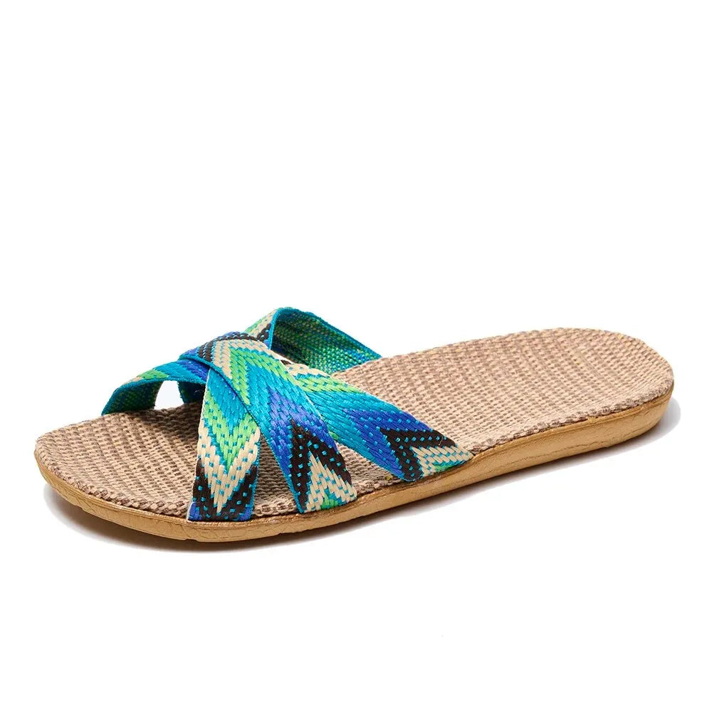 Indoor Slippers Women Home Shoes Lightweight Linen Couple Slippers Lightweight Home Slippers LadyShow.Store