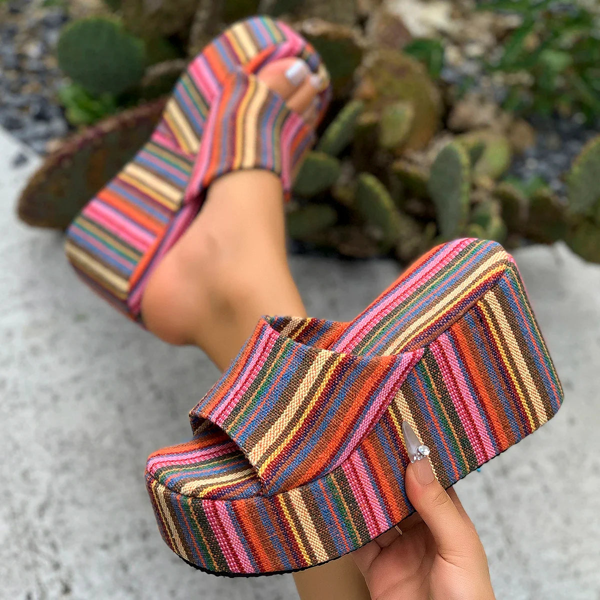 2025 New Summer Women Wedges Sandals Lady Fashion Open Toe Shoes Women Comfortable Platform High Heels Sandals zapatos de mujer LadyShow.Store