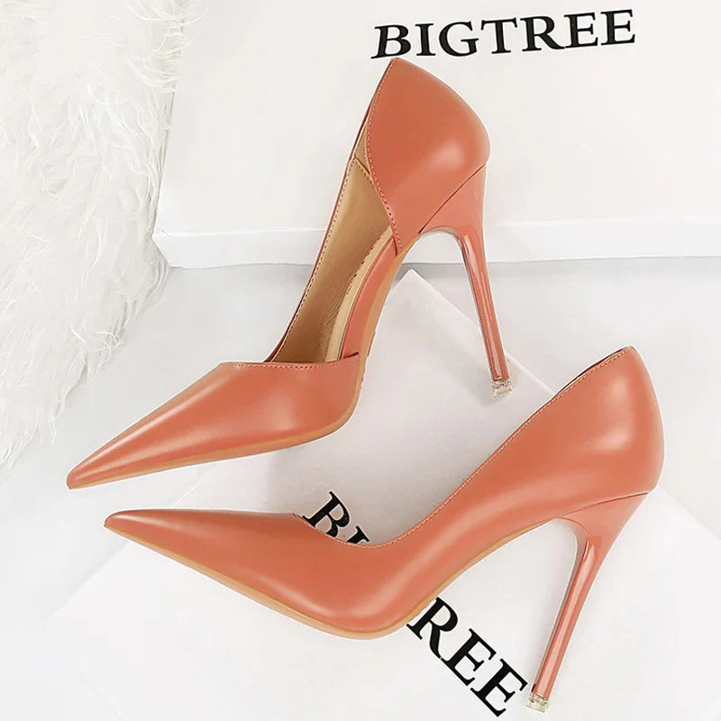 BIGTREE Shoes Black Women Pumps Quality Leather Women Shoes High Heels Fashion Wedding Shoes Stiletto Luxurious Elegant Pumps Pi-Mart