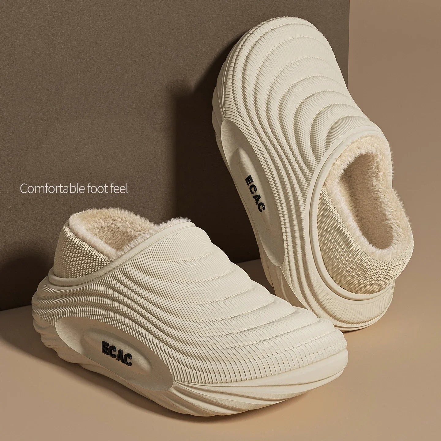 Baotou waterproof cotton slippers, home cotton shoes, winter warm and non slip couple cotton slippers LadyShow.Store