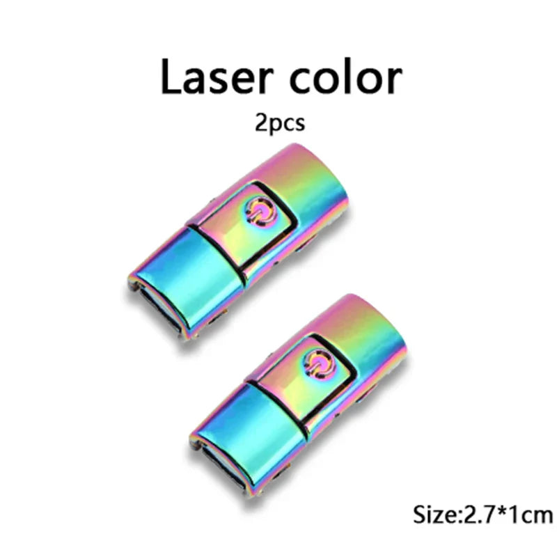 New Colorful Shoelaces Press buckle Metal Shoelace Clip Press Lock Kids Adult Shoes Accessories AF1 Sneaker Kits Metal Laces Tip LadyShow.Store