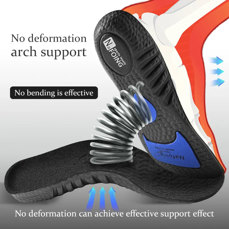 1 Pair Sports Insoles Elastic Running Insole For Shoes Arch Support Insole Absorption Deodorant Breathable Insoles LadyShow.Store