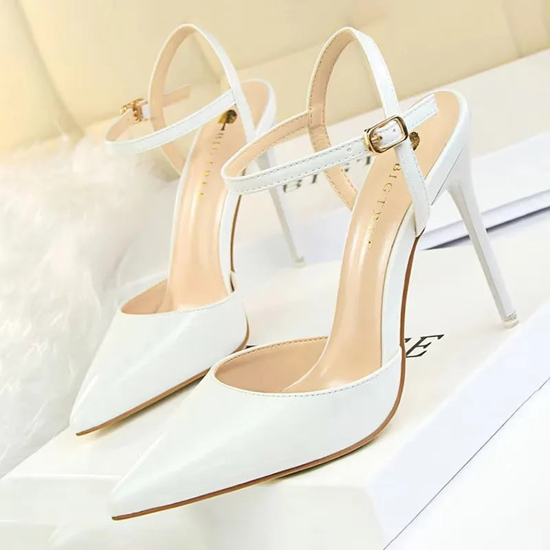 BIGTREE Shoes Fashion High Heels Shoes Patent Leather Woman Pumps Sexy Women Heels Blue Sliver Stiletto Heels Women Sandals 2026 Pi-Mart